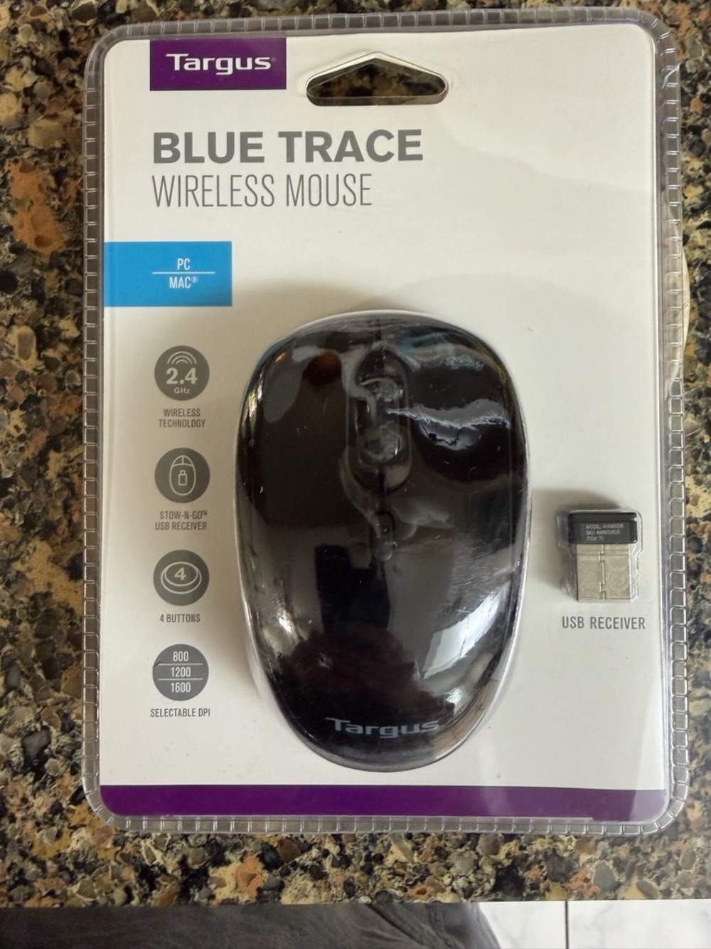 Targus Black Wireless Blue Trace Optical Mouse (Packaged)